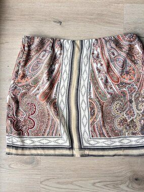 Massimo Dutti Silk Mini Skirt | Paisley Print | EU 40 (US 6-8